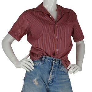 60s Vintage Capri California Vertical Striped Rockabilly Mod Loop Top Shirt